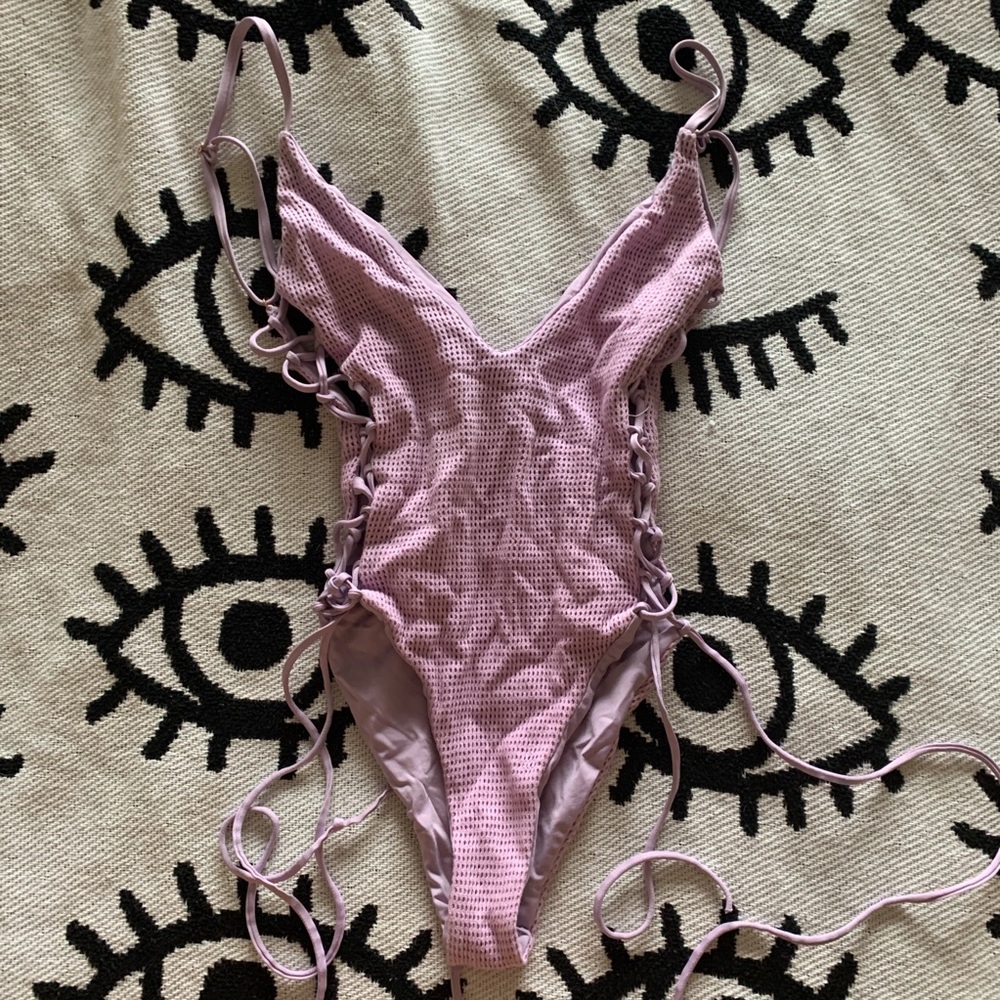 Purple Blue Life One Piece Swimsuit